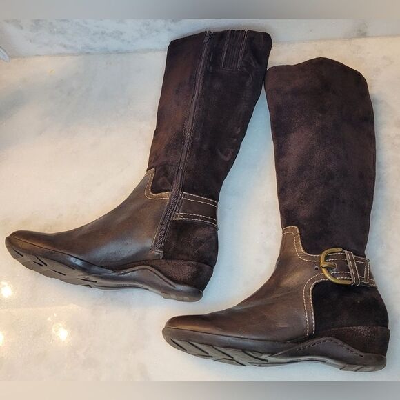 ANTONIO MELANI Brown Leather Heeled Boot Shoes Size 6 M - Picture 5 of 14